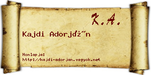 Kajdi Adorján névjegykártya